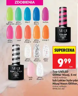 Biedronka Top UV/LED Glitter Niuqi lub Lakier hybrydowy Niuqi Neon Glitter oferta