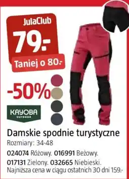 Jula Kayoba Outdoor Damskie spodnie turystyczne oferta