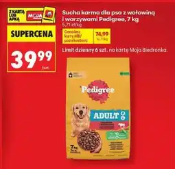 Biedronka Sucha karma dla psa z wołowiną i warzywami Pedigree, 7 kg oferta