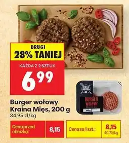Biedronka Burger wołowy Kraina Mięs 200 g oferta