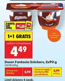 Biedronka Deser Fantasia Snickers, 2x90 g oferta