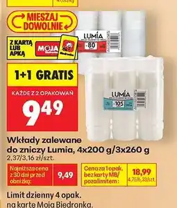 Biedronka Wkłady zalewane do zniczy Lumia, 4x200 g/3x260 g oferta