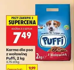 Biedronka Karma dla psa z wołowiną Puffi, 2 kg oferta