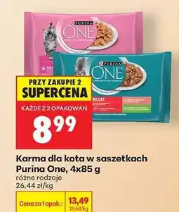 Biedronka Karma dla kota w saszetkach Purina One, 4x85 g oferta