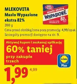 Lidl MLEKOVITA Masło Wypasione ekstra 82% oferta