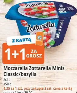 E.Leclerc Mozzarella Zottarella Minis Classic/bazylia Zott oferta