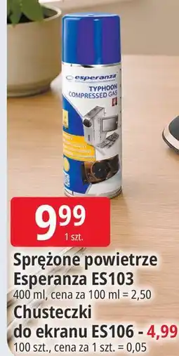 E.Leclerc Sprężone powietrze Esperanza ES103 / Chusteczki do ekranu ES106 oferta