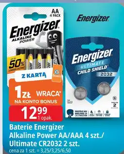 E.Leclerc Baterie Energizer Alkaline Power AA/AAA 4 szt. / Ultimate CR2032 2 szt oferta