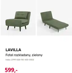 Agata Meble LAVILLA Fotel rozkładany, zielony oferta