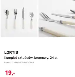 Agata Meble LORTIS Komplet sztućców, kremowy, 24 el oferta