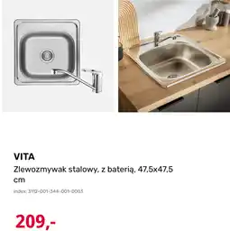 Agata Meble VITA Zlewozmywak stalowy, z baterią, 47,5x47,5 cm oferta