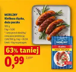 Lidl MORLINY Kiełbasa śląska, duża paczka oferta