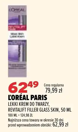 Drogerie Natura L'Oréal Paris Lekki krem do twarzy, Revitalift Filler Glass Skin oferta