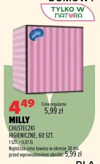 Drogerie Natura MILLY CHUSTECZKI HIGIENICZNE oferta