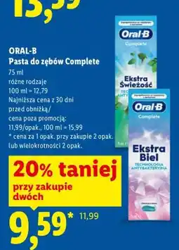 Lidl Pasta do zębów Oral-B Complete Ekstra Świeżość oferta