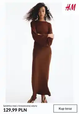 H&M Spódnica maxi z kreszowanej satyny H&M oferta