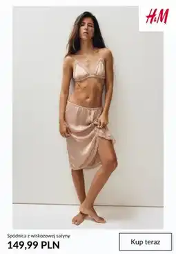 H&M Spódnica z wiskozowej satyny H&M oferta