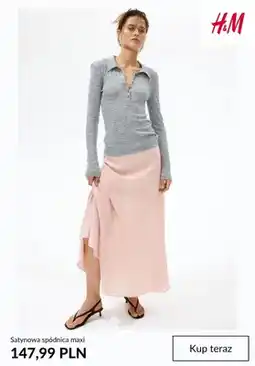 H&M Satynowa spódnica maxi H&M oferta