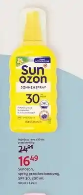 Rossmann Spray przeciwsłoneczny Sunozon SPF 30 oferta