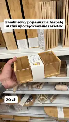 Pepco Bambusowy pojemnik na herbatę Pepco Home oferta