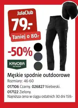 Jula Męskie spodnie outdoorowe Kayoba oferta
