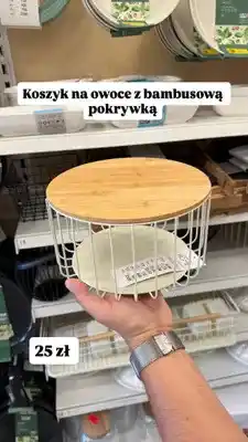 Pepco Koszyk na owoce z bambusową pokrywką pepco HOME oferta