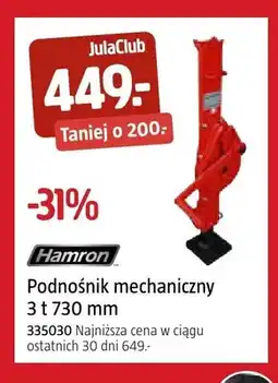 Jula Podnośnik mechaniczny Hamron oferta