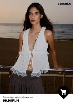 Bershka Romantyczny koronkowy top Bershka oferta