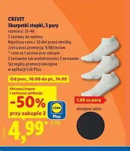 Lidl Skarpetki stopki Crivit 3-pak oferta