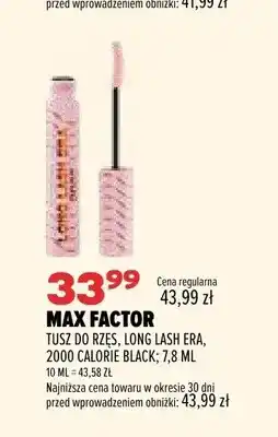 Drogerie Natura Tusz do rzęs Max Factor Long Lash Era 2000 Calorie Black oferta