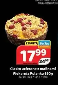 Delfin Ciasto ucierane z malinami Piekarnia Polanka oferta