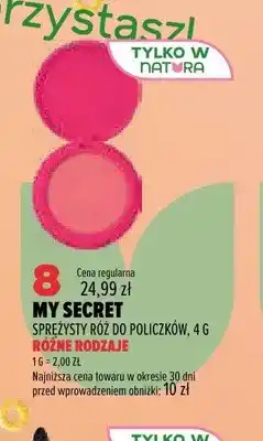 Drogerie Natura Sprężysty róż do policzków My Secret oferta