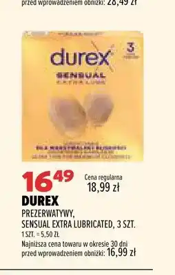 Drogerie Natura Prezerwatywy Durex Sensual Extra Lubricated 3 szt oferta
