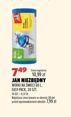 Drogerie Natura Worki na śmieci Jan Niezbędny Easy-Pack 60 l oferta