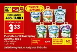 Biedronka Puszysty serek twarogowy Almette z ziołami oferta