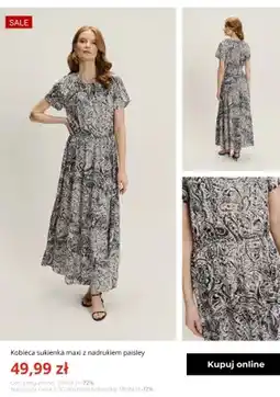 Greenpoint Sukienka damska maxi z nadrukiem paisley Greenpoint oferta
