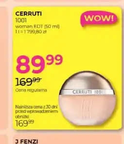 Jawa Drogerie Woda toaletowa damska Cerruti 1881 oferta