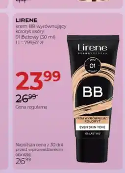 Jawa Drogerie Krem BB wyrównujący koloryt skóry Lirene 01 Beżowy oferta
