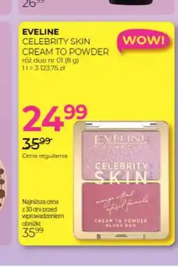Jawa Drogerie Róż duo Eveline Celebrity Skin Cream to Powder nr 01 oferta