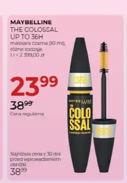 Jawa Drogerie Maskara czarna Maybelline The Colossal Up To 36H oferta