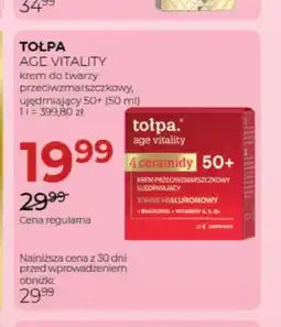 Jawa Drogerie Krem do twarzy przeciwzmarszczkowy ujędrniający 50+ Tołpa Age Vitality oferta