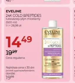 Jawa Drogerie Luksusowy płyn micelarny Eveline 24K Gold & Peptides oferta