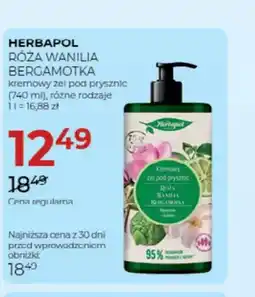 Jawa Drogerie Kremowy żel pod prysznic Herbapol Róża Wanilia Bergamotka oferta