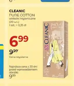 Jawa Drogerie Wkładki higieniczne Cleanic Pure Cotton oferta