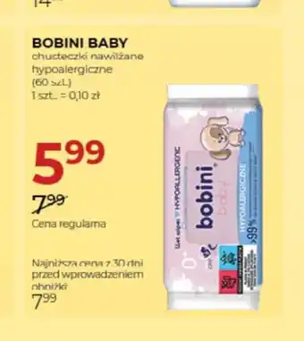 Jawa Drogerie Chusteczki nawilżane hypoalergiczne Bobini Baby oferta