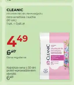Jawa Drogerie Chusteczki do demakijażu cera wrażliwa i sucha Cleanic oferta