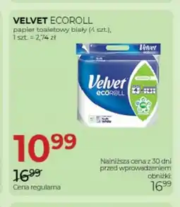Jawa Drogerie Papier toaletowy biały Velvet EcoRoll 4-pak oferta