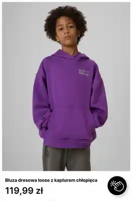 Bluza dresowa loose z kapturem chłopięca 4F