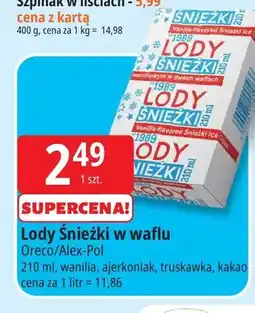E.Leclerc Lody Śnieżki w waflu waniliowe Oreco/Alex-Pol oferta