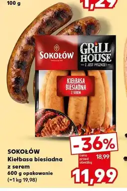 Kaufland Kiełbasa biesiadna z serem Sokołów oferta